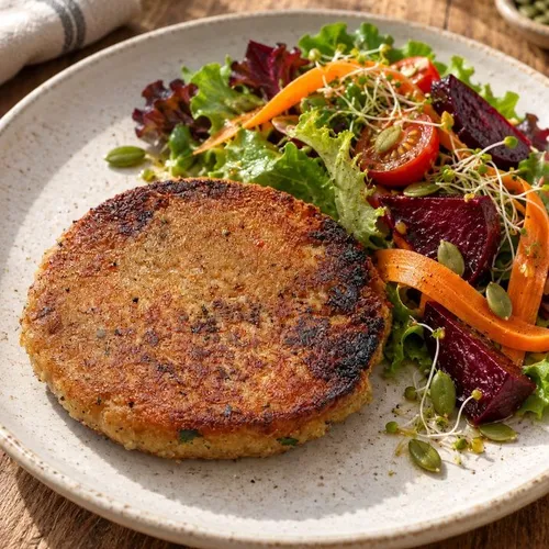 Hamburguesa vegana de garbanzos